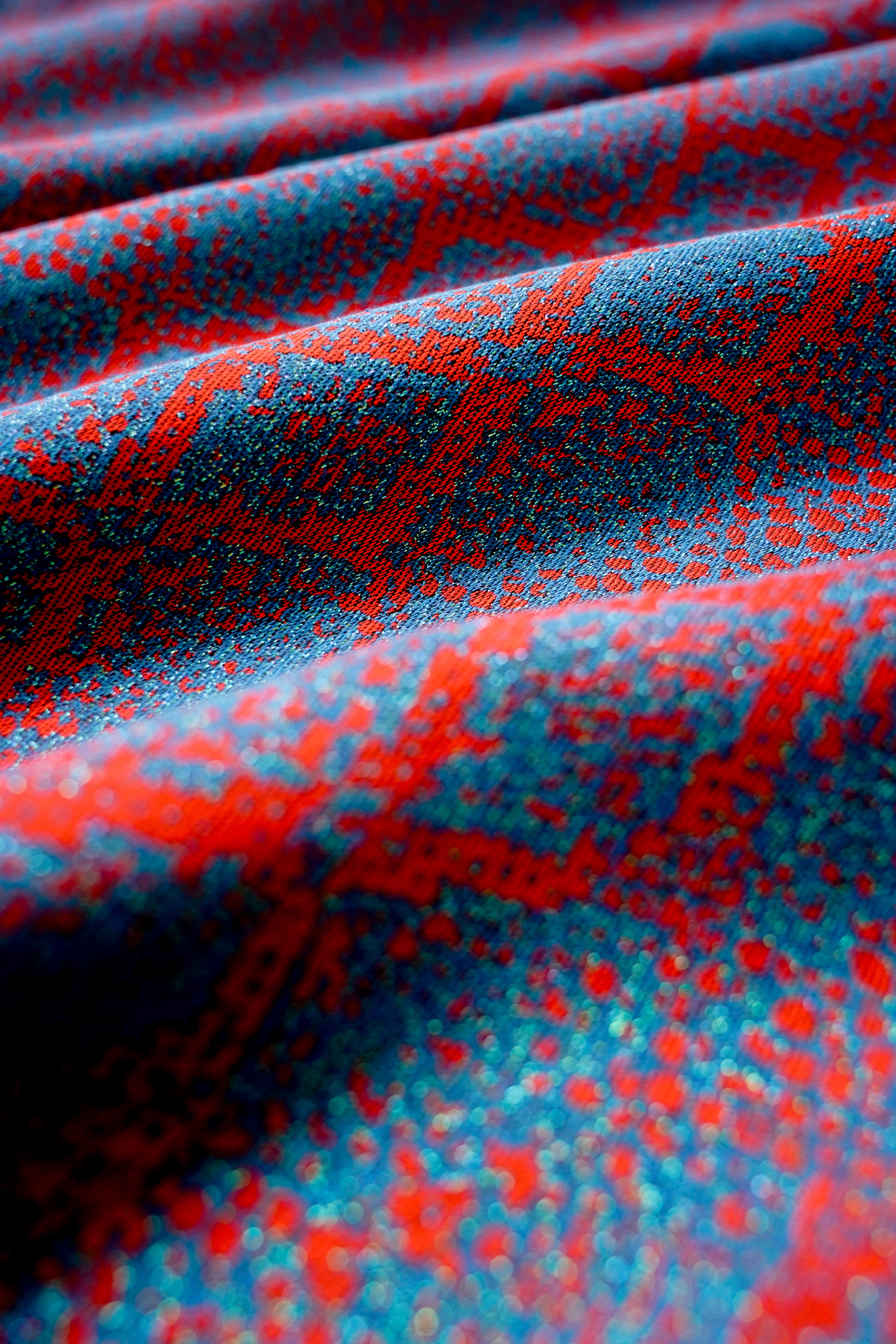 Écharpe de portage anneaux Bleu rouge serpent