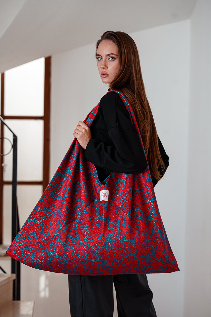 XXL Shopper Bleu rouge serpent