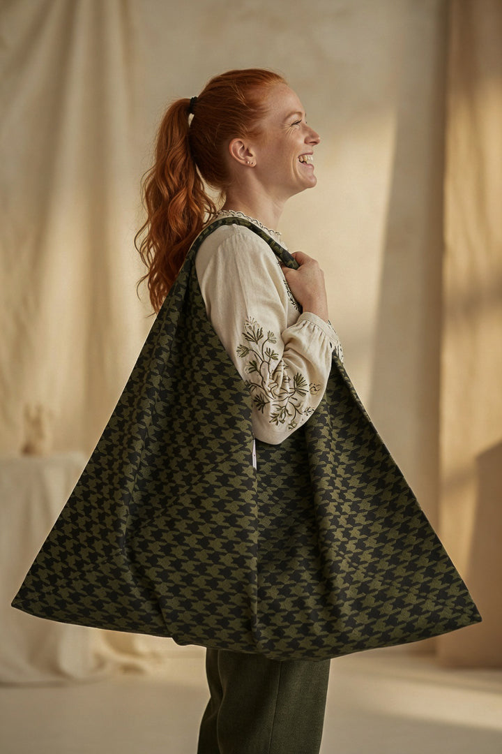 XXL Shopper Olivia pied-de-poule